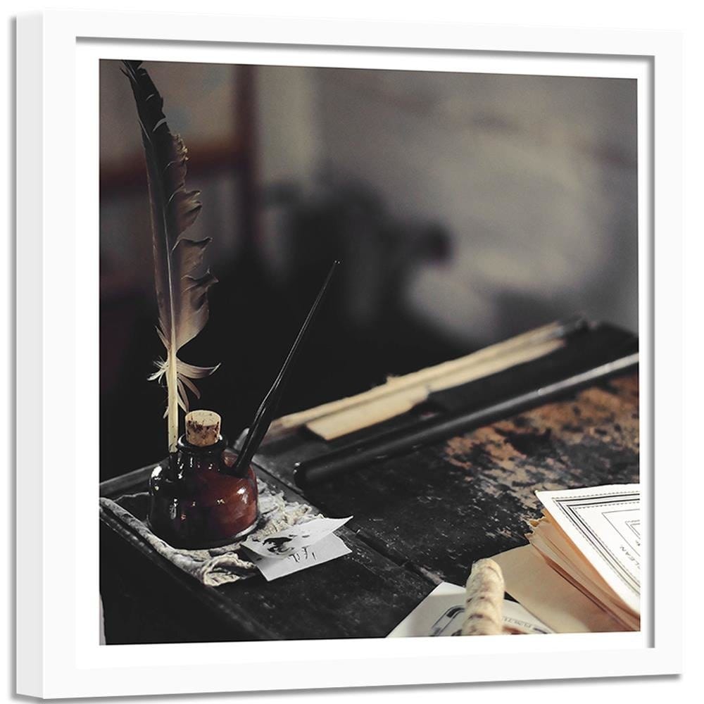 Glezna baltā rāmī - Pen And Inkwell Home Trends DECO