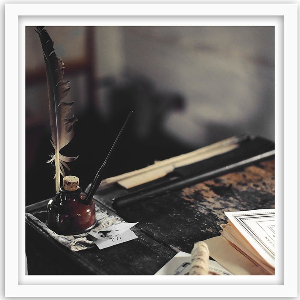 Glezna baltā rāmī - Pen And Inkwell Home Trends DECO