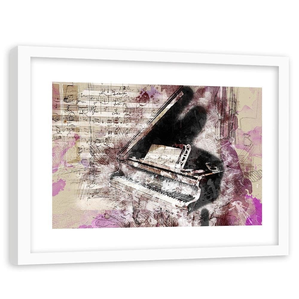 Glezna baltā rāmī - Piano Abstraction Home Trends DECO