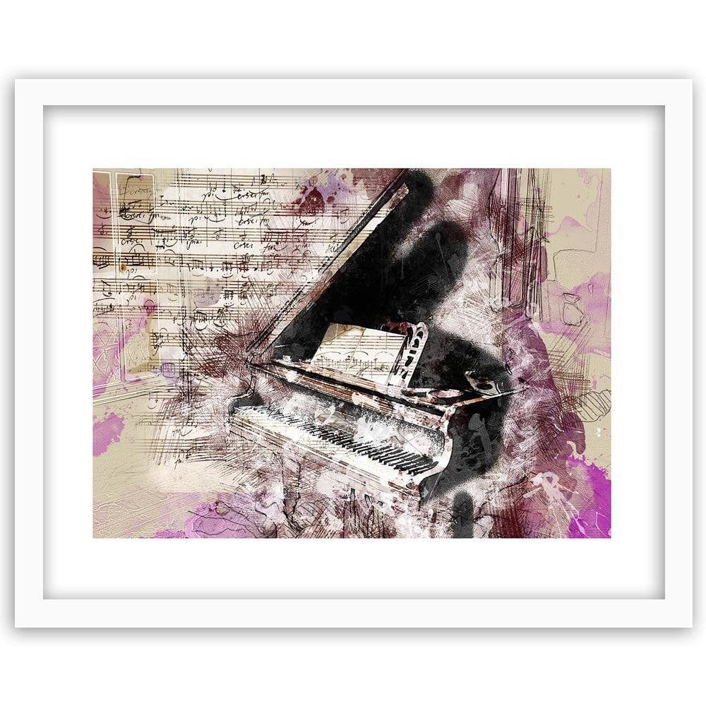 Glezna baltā rāmī - Piano Abstraction Home Trends DECO