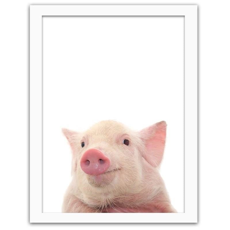 Glezna baltā rāmī - Piglet Home Trends DECO