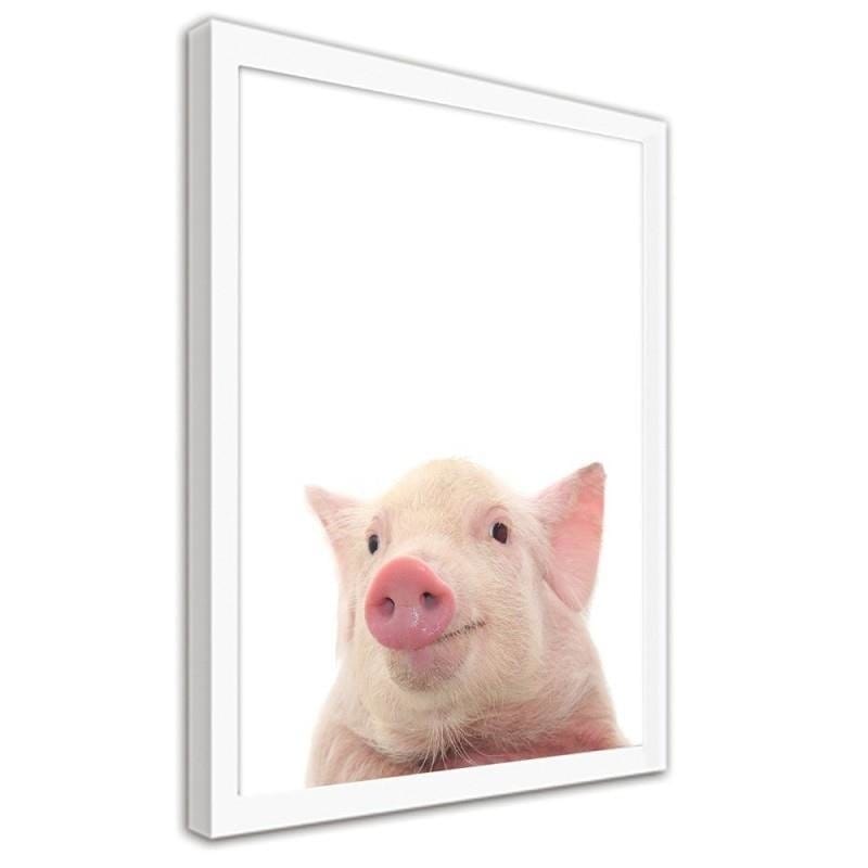 Glezna baltā rāmī - Piglet Home Trends DECO