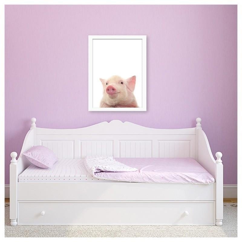Glezna baltā rāmī - Piglet Home Trends DECO