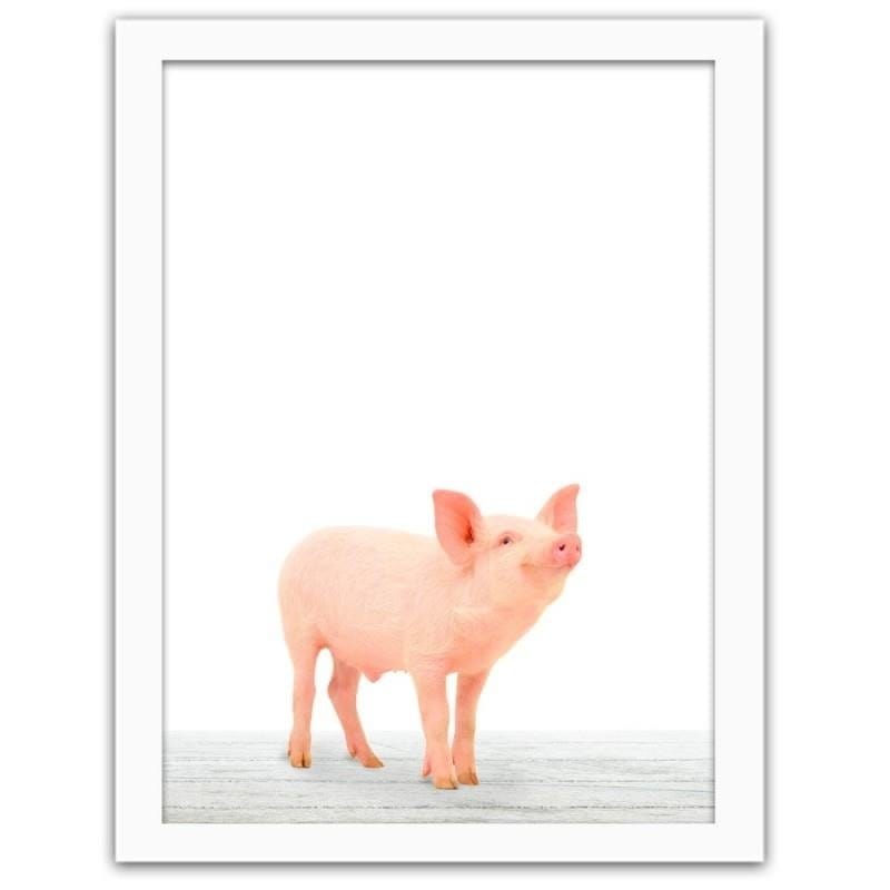 Glezna baltā rāmī - Piglet Home Trends DECO