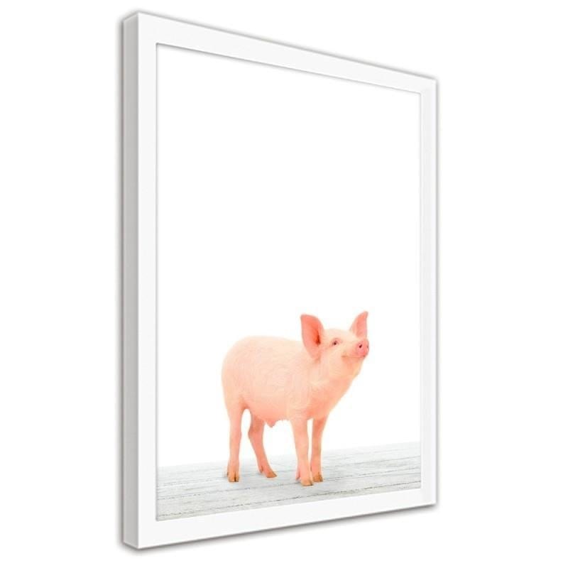 Glezna baltā rāmī - Piglet Home Trends DECO