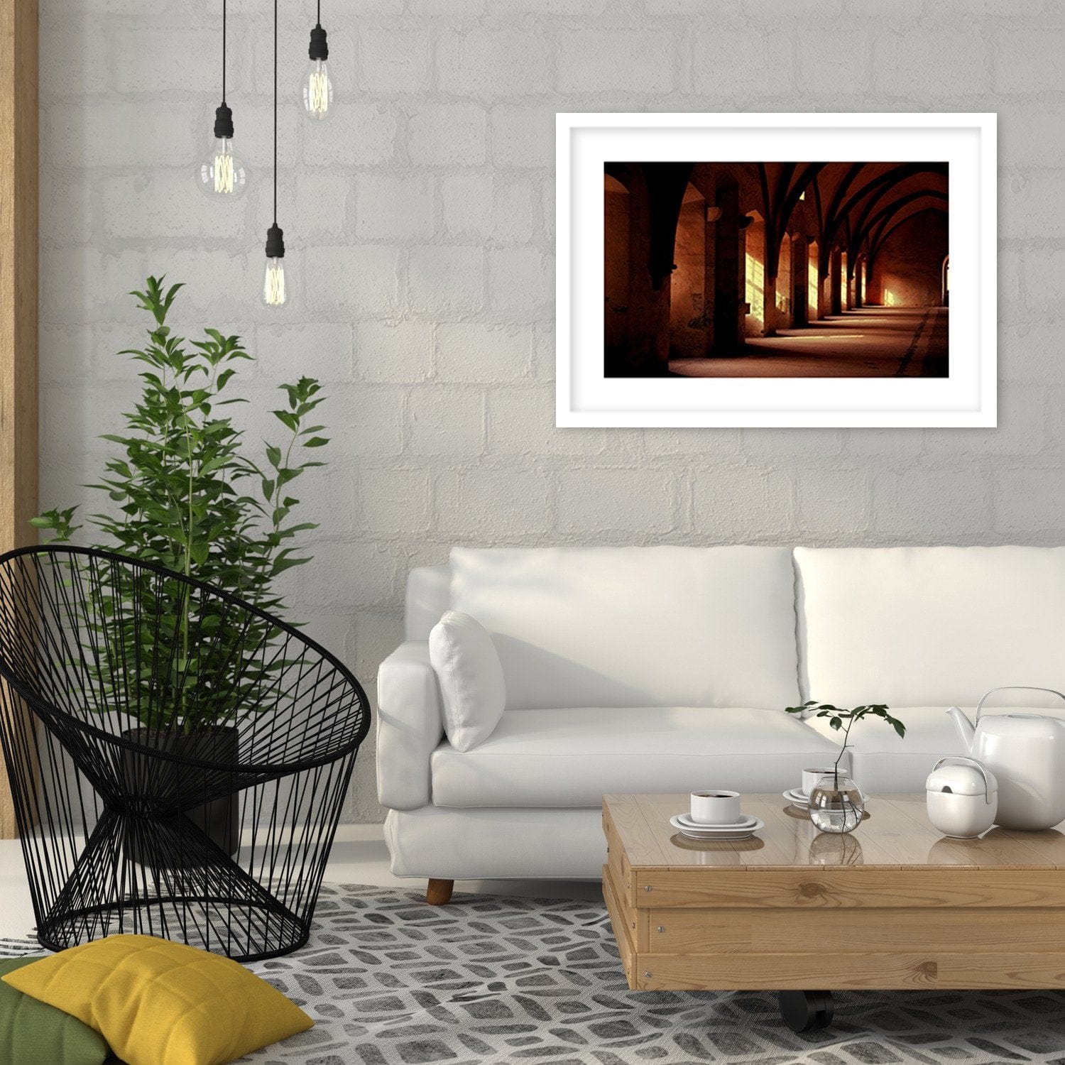 Glezna baltā rāmī - Pillars Of The Cathedral  Home Trends DECO