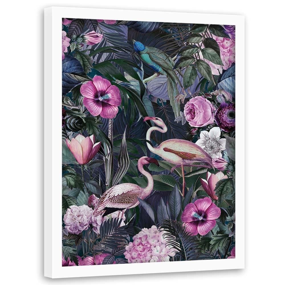 Glezna baltā rāmī - Pink Birds Home Trends DECO