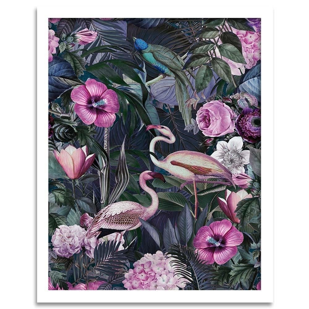 Glezna baltā rāmī - Pink Birds Home Trends DECO