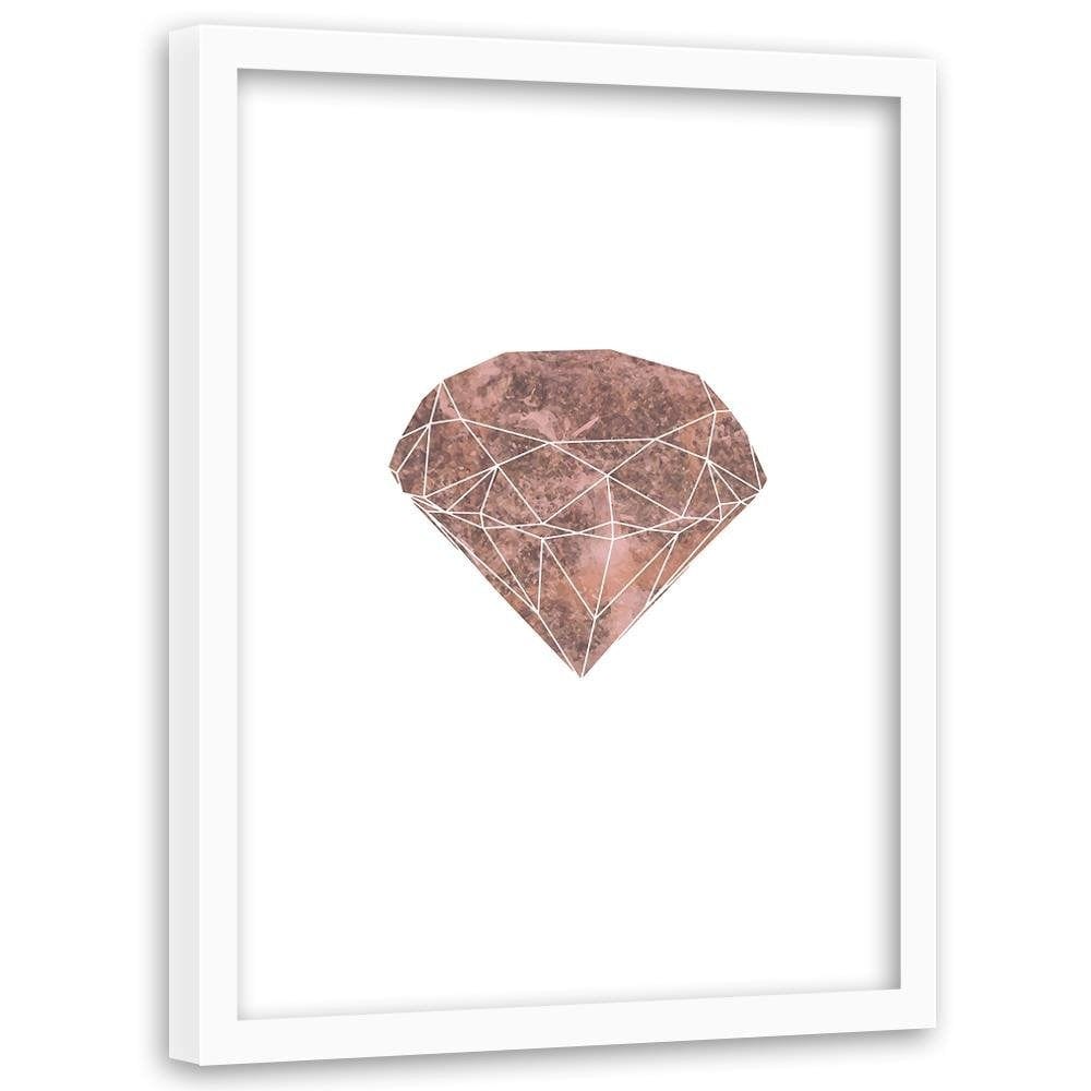Glezna baltā rāmī - Pink Diamond Home Trends DECO