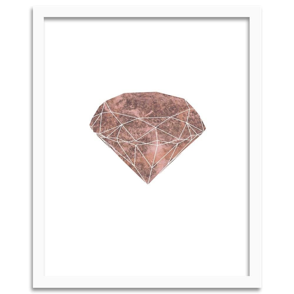 Glezna baltā rāmī - Pink Diamond Home Trends DECO