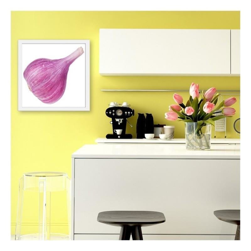 Glezna baltā rāmī - Pink garlic Home Trends DECO