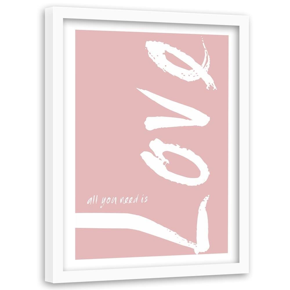 Glezna baltā rāmī - Pink Love Home Trends DECO
