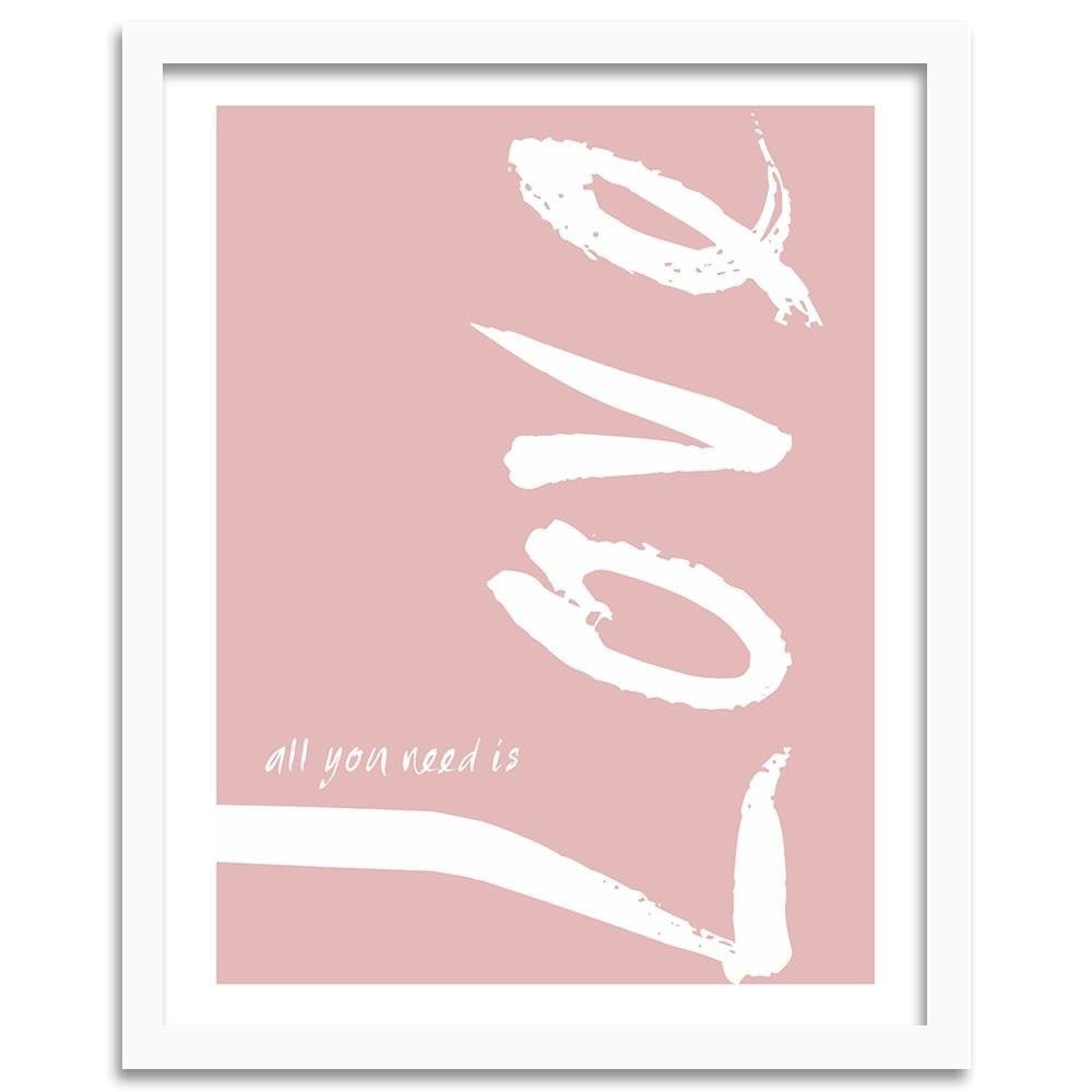 Glezna baltā rāmī - Pink Love Home Trends DECO