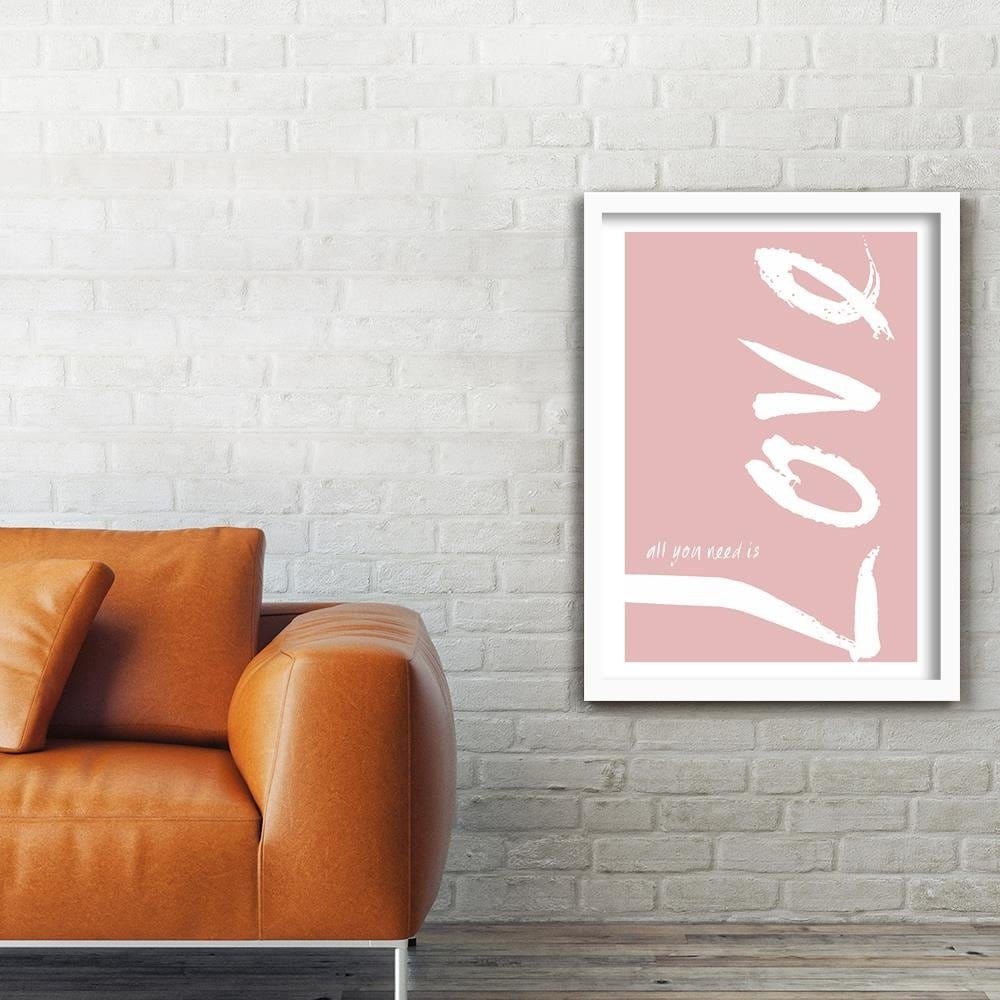 Glezna baltā rāmī - Pink Love Home Trends DECO