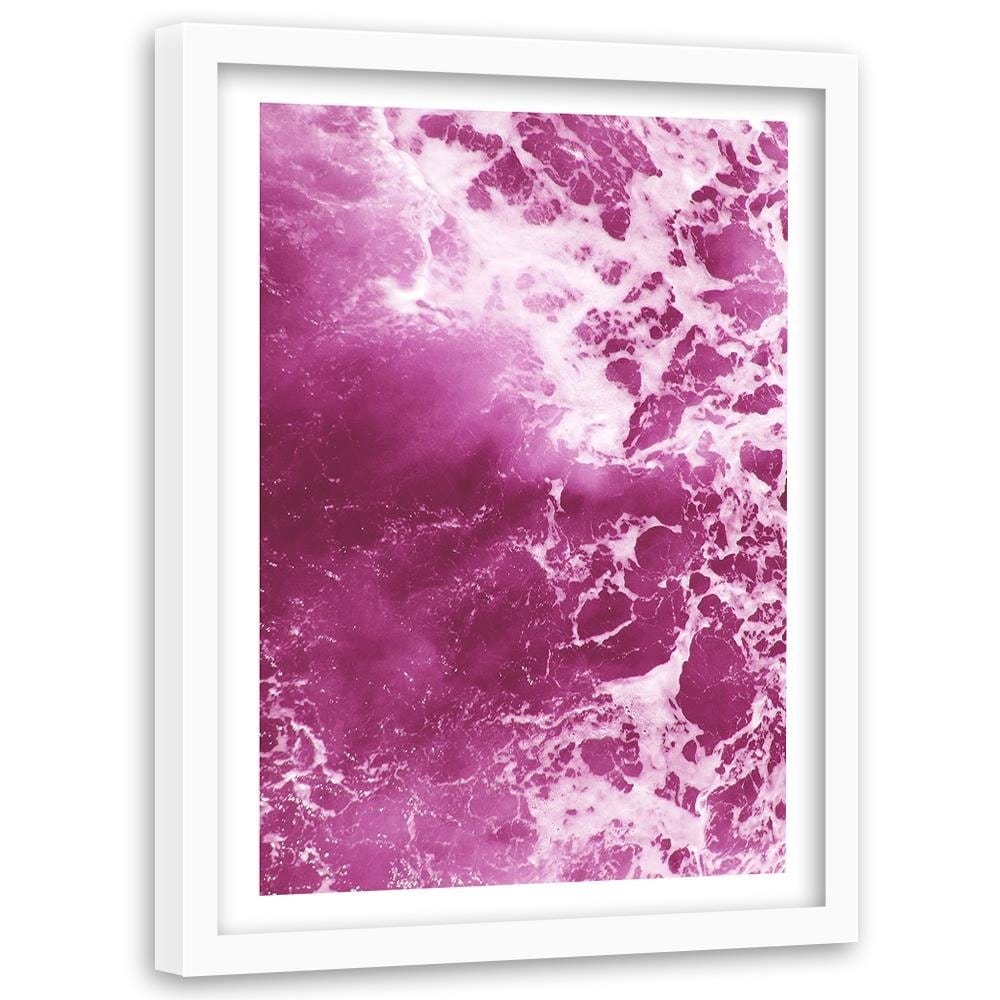 Glezna baltā rāmī - Pink Waves Home Trends DECO