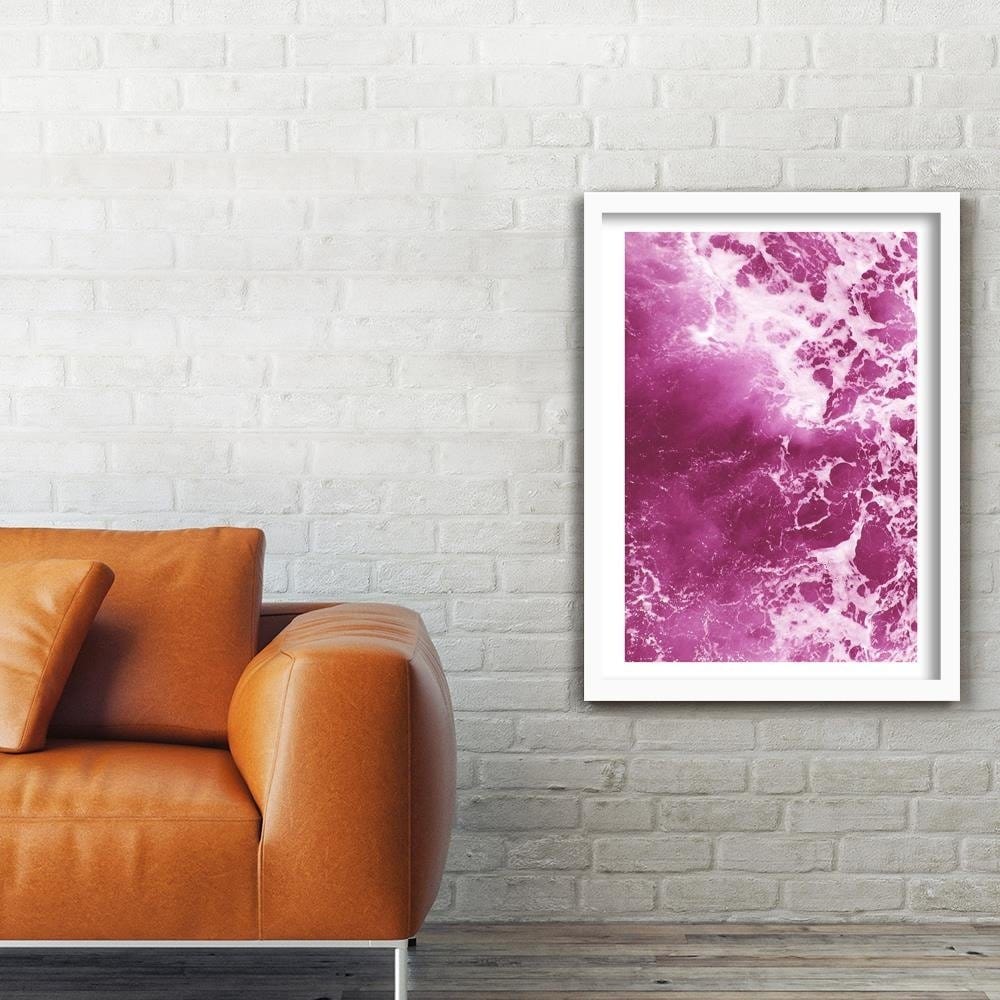 Glezna baltā rāmī - Pink Waves Home Trends DECO