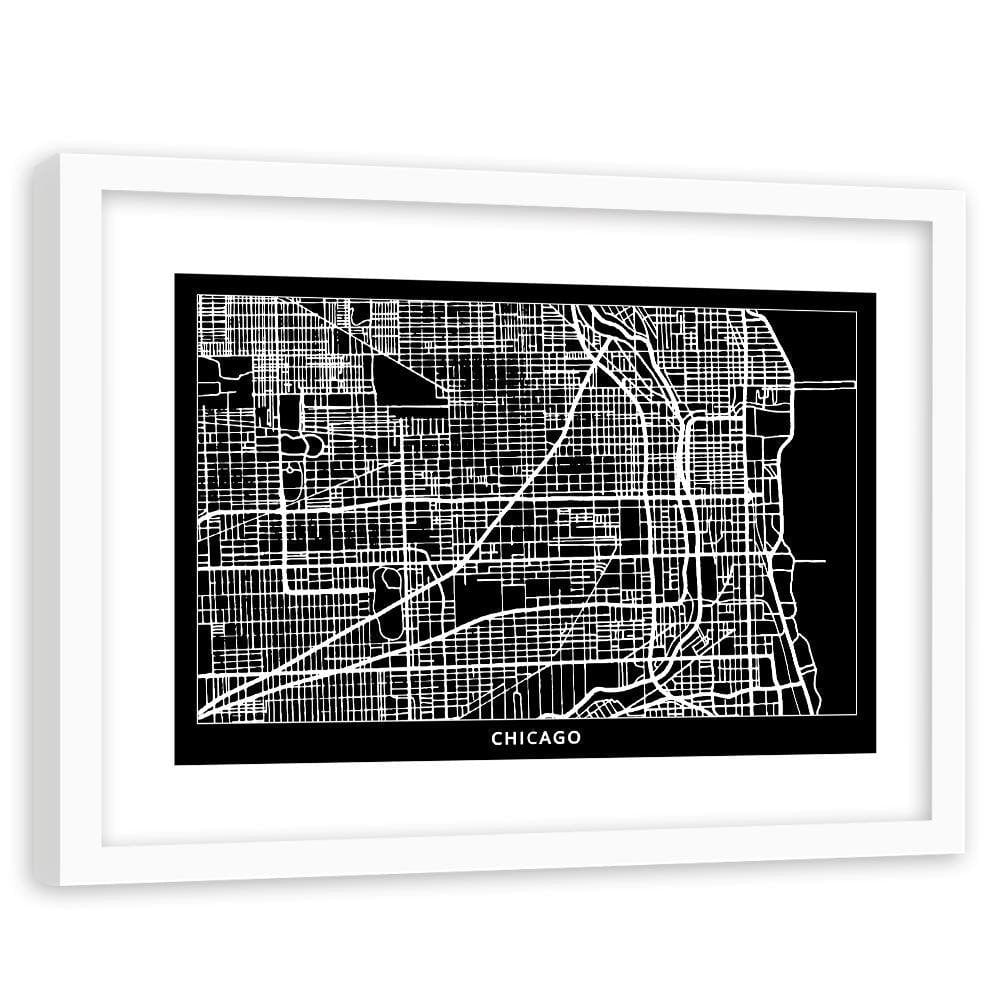Glezna baltā rāmī - Plan Of Chicago Home Trends DECO