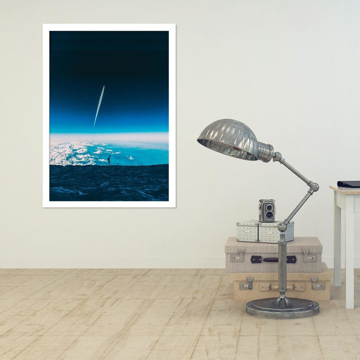 Glezna baltā rāmī - Plane Above The Clouds Home Trends DECO