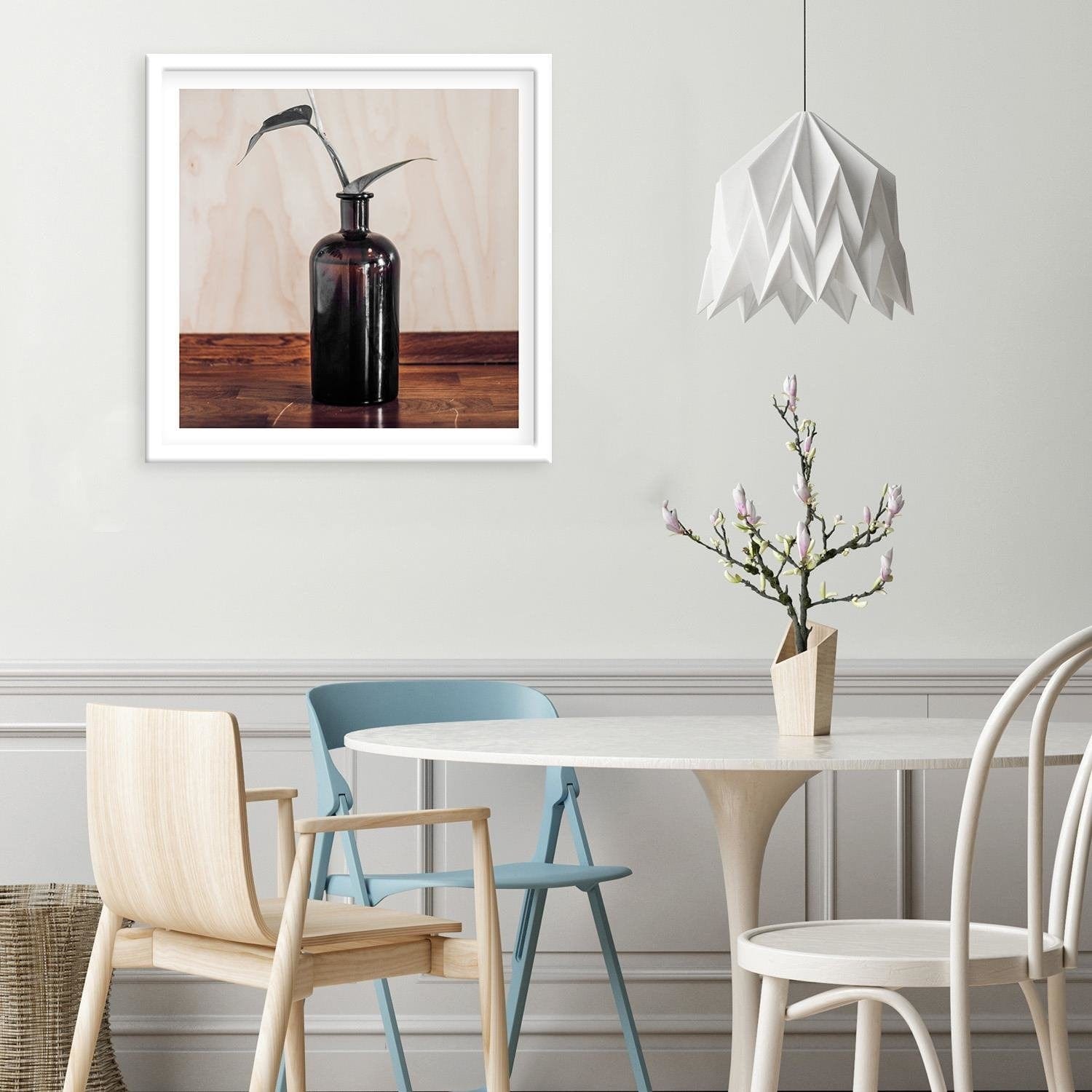Glezna baltā rāmī - Plant In A Bottle Home Trends DECO
