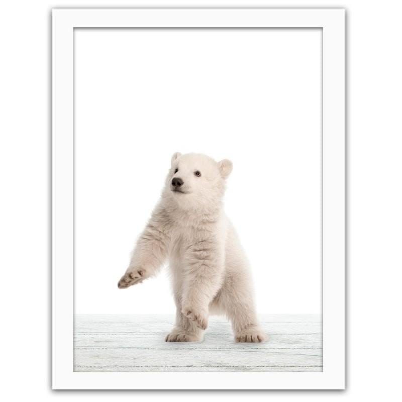 Glezna baltā rāmī - Polar bear Home Trends DECO