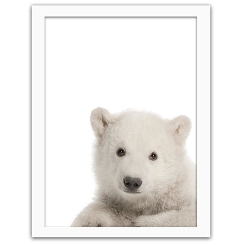 Glezna baltā rāmī - Polar bear Home Trends DECO