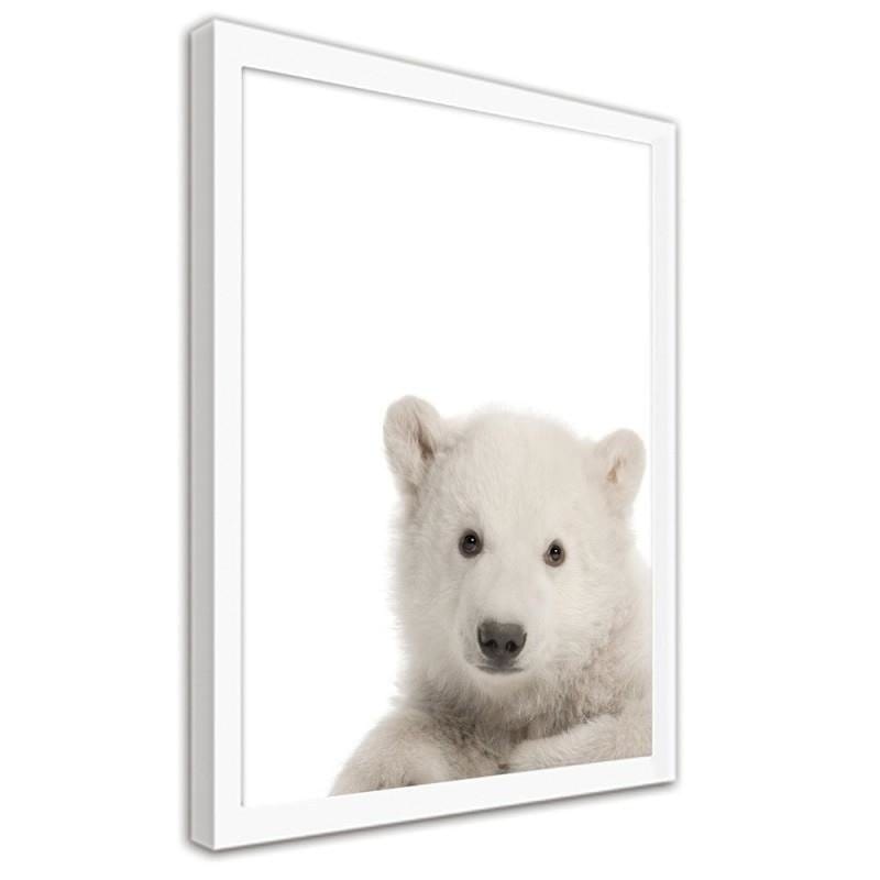 Glezna baltā rāmī - Polar bear Home Trends DECO