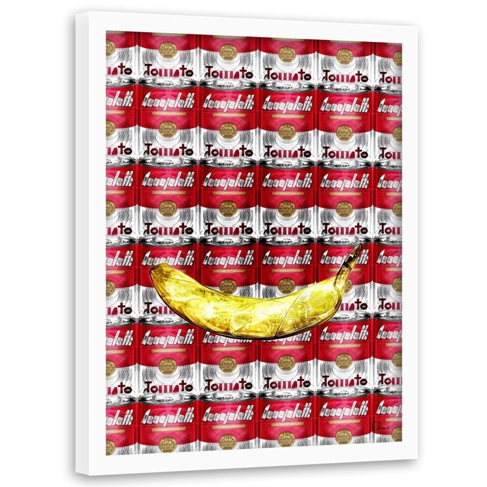 Glezna baltā rāmī - Pop Art Soup Cans Red Home Trends DECO