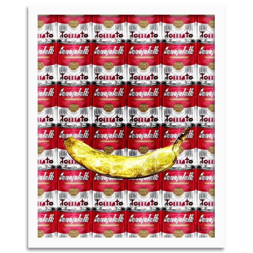 Glezna baltā rāmī - Pop Art Soup Cans Red Home Trends DECO