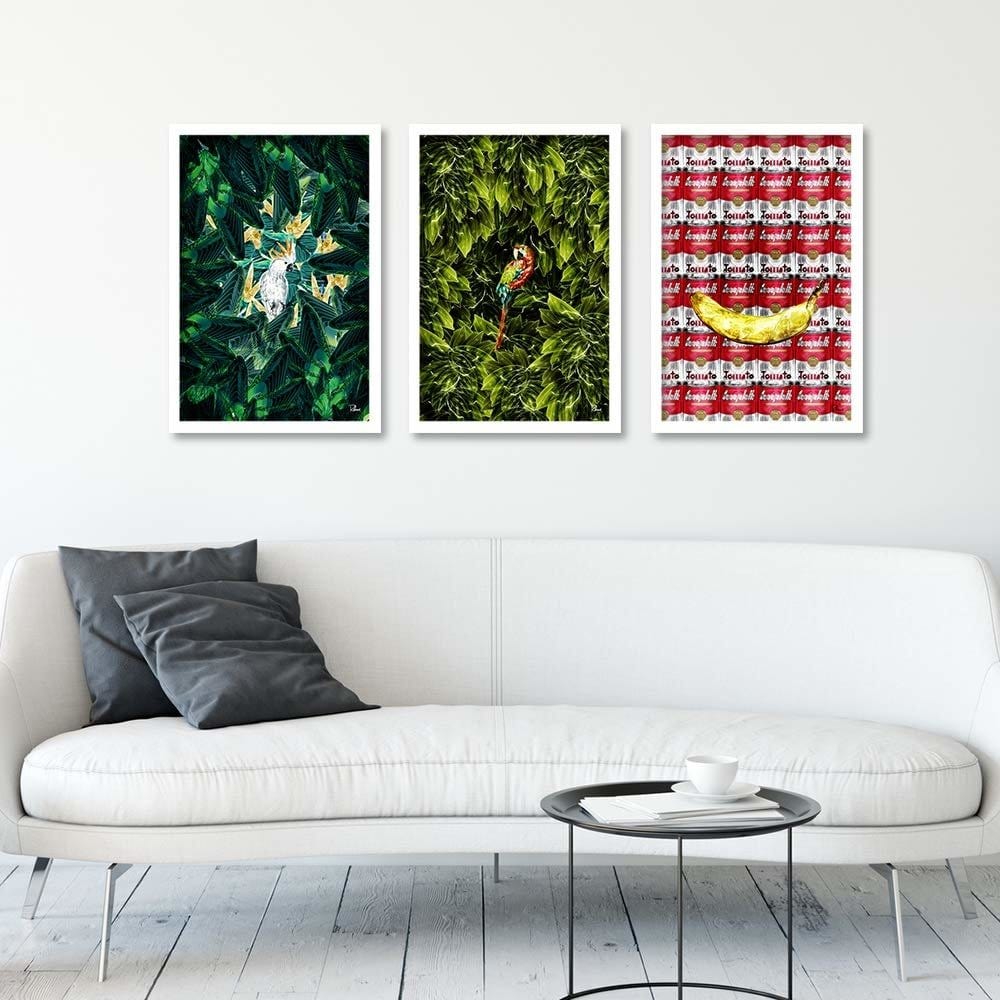 Glezna baltā rāmī - Pop Art Soup Cans Red Home Trends DECO