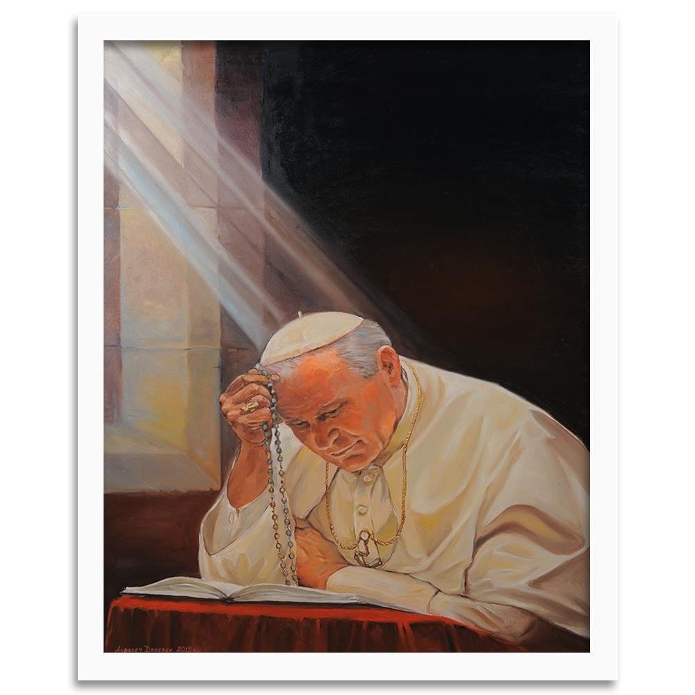 Glezna baltā rāmī - Pope John Paul Ii Home Trends DECO