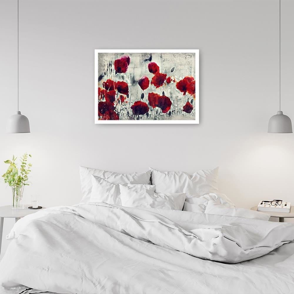 Glezna baltā rāmī - Poppy Flowers 1 Home Trends DECO