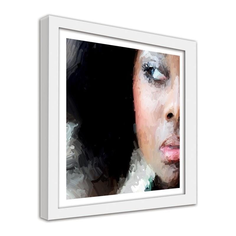Glezna baltā rāmī - Portrait of a dark woman Home Trends DECO