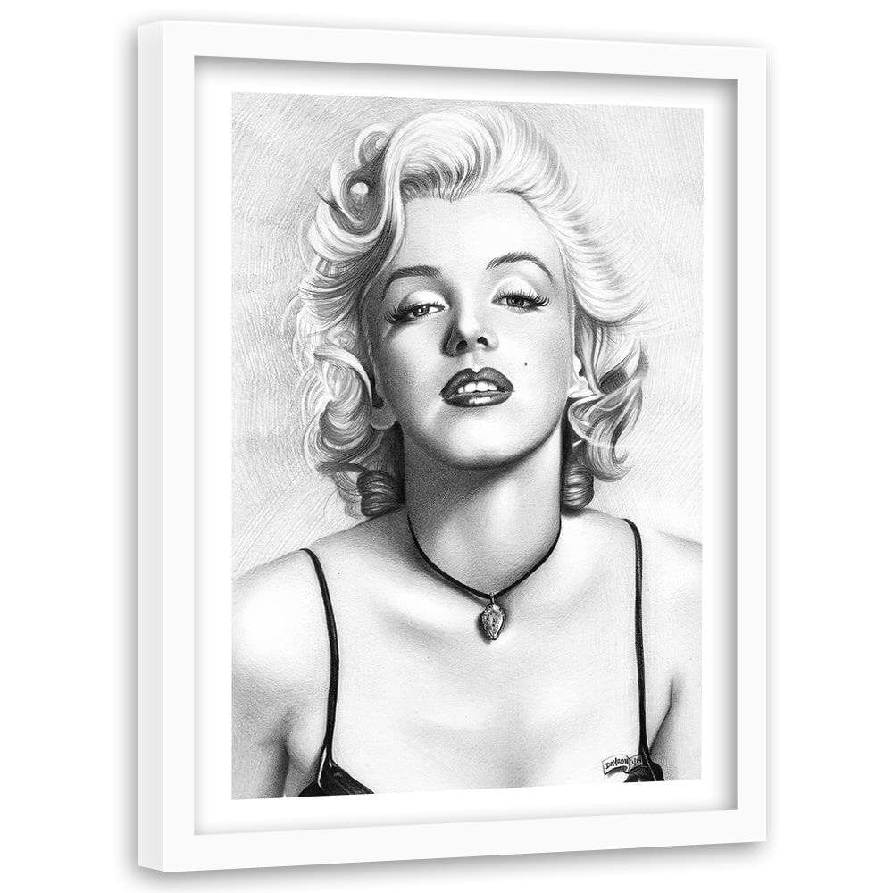 Glezna baltā rāmī - Portrait Of Marilyn Home Trends DECO