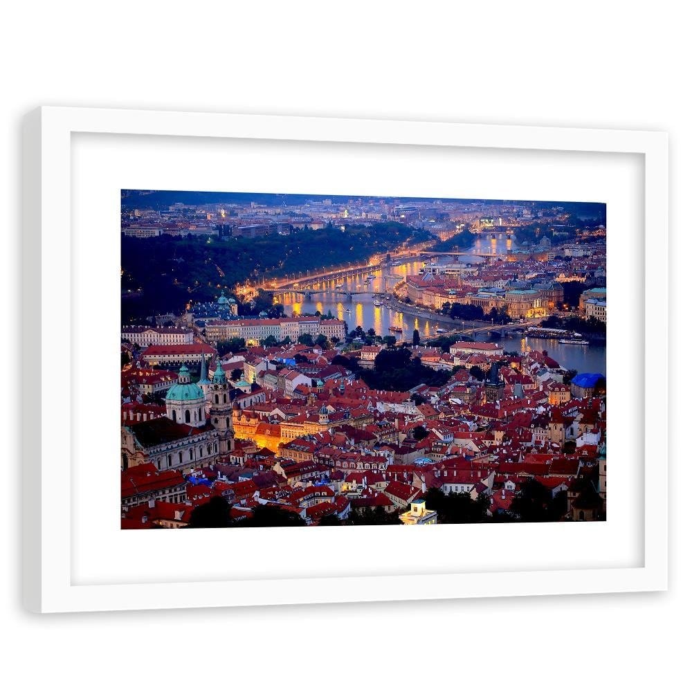 Glezna baltā rāmī - Prague At Dusk Home Trends DECO