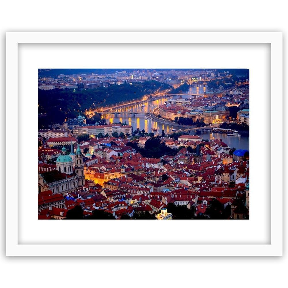 Glezna baltā rāmī - Prague At Dusk Home Trends DECO