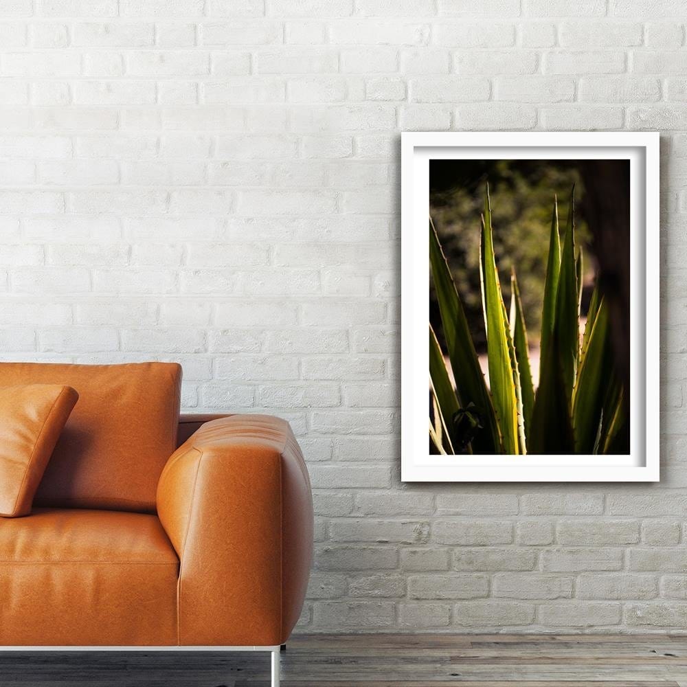 Glezna baltā rāmī - Prickly Leaves Home Trends DECO