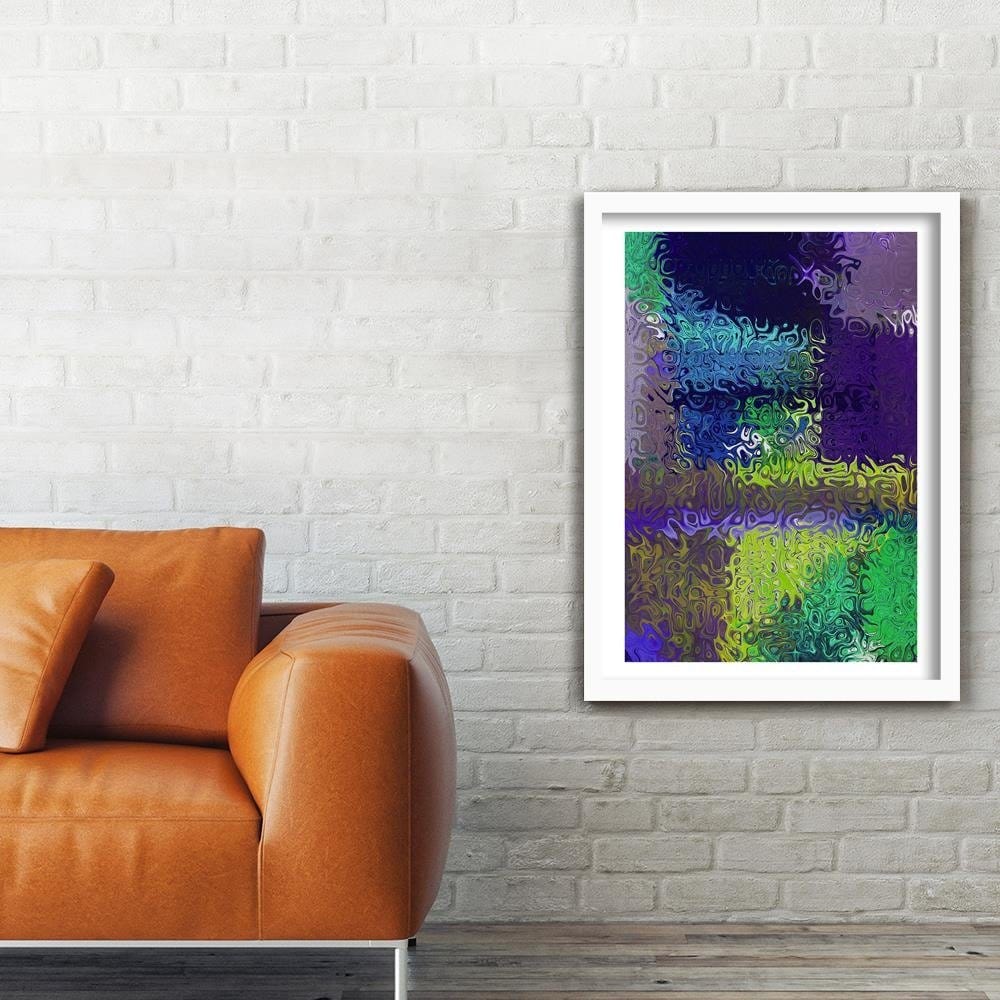 Glezna baltā rāmī - Purple Abstraction Home Trends DECO