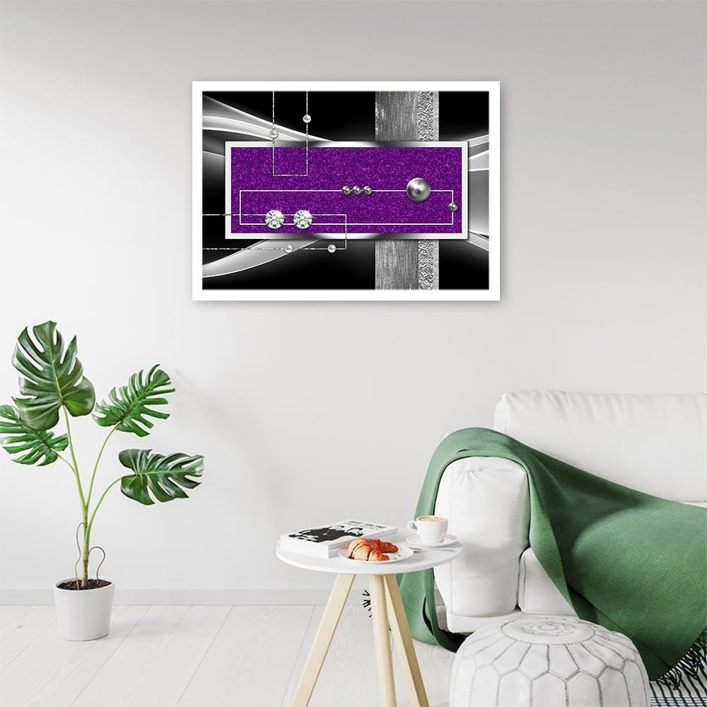 Glezna baltā rāmī - Purple Abstraction Home Trends DECO