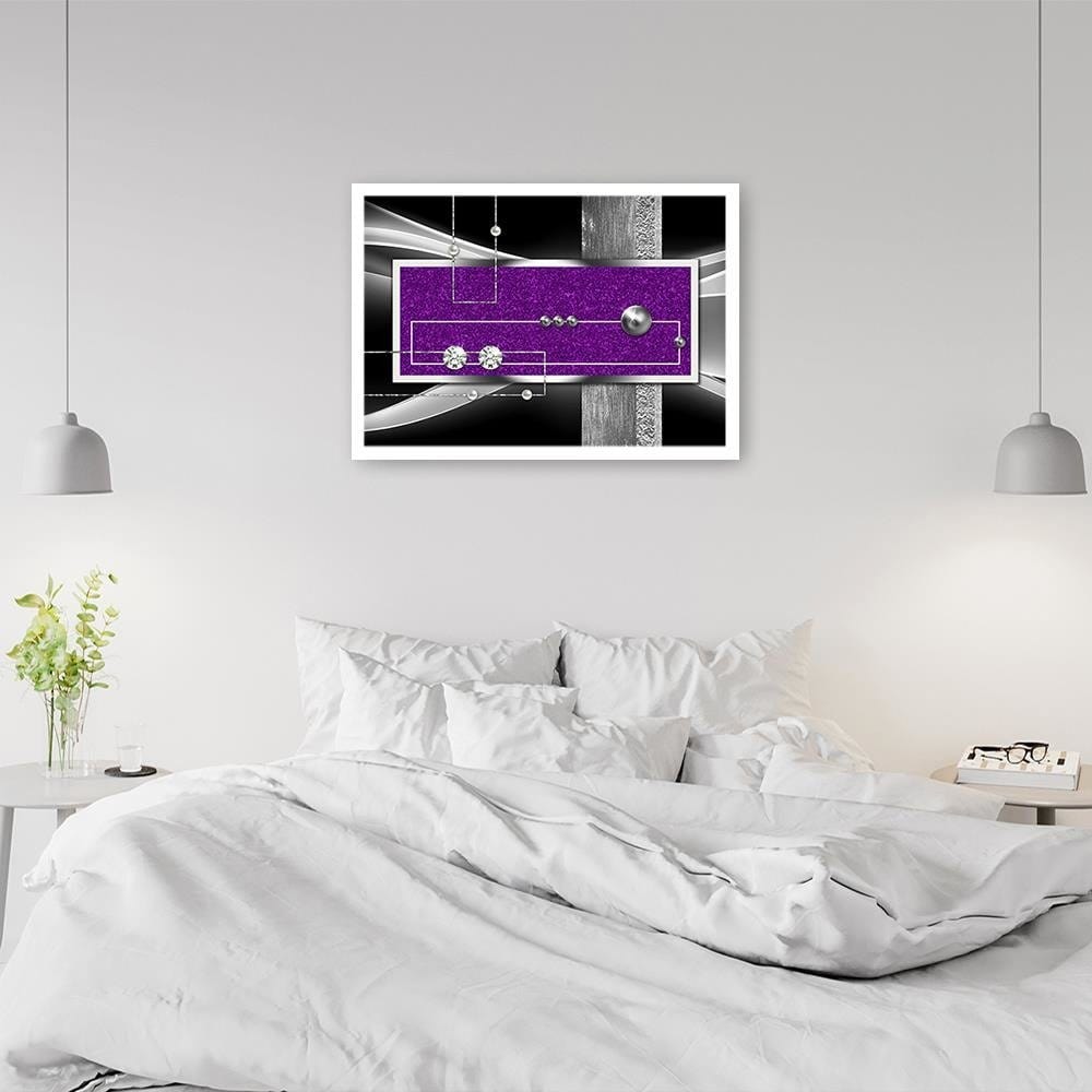 Glezna baltā rāmī - Purple Abstraction Home Trends DECO