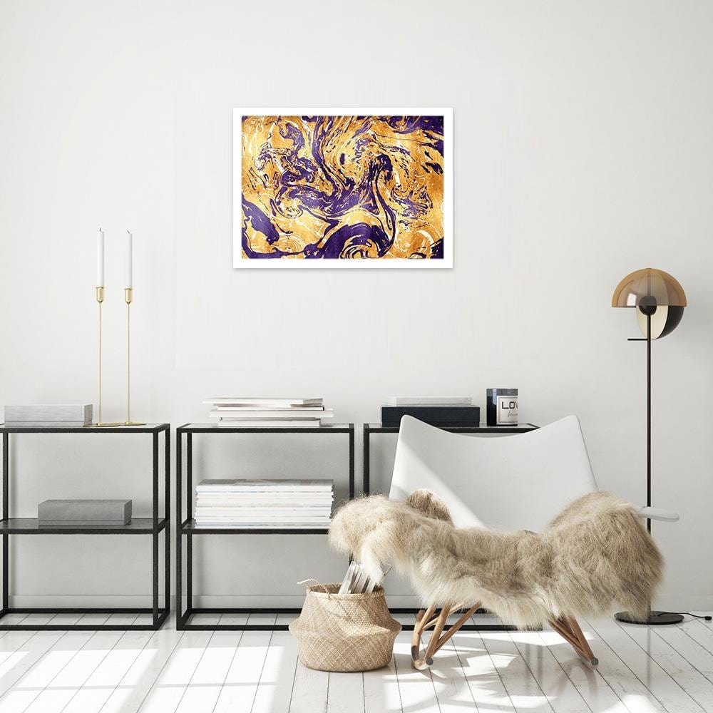 Glezna baltā rāmī - Purple Composition Home Trends DECO