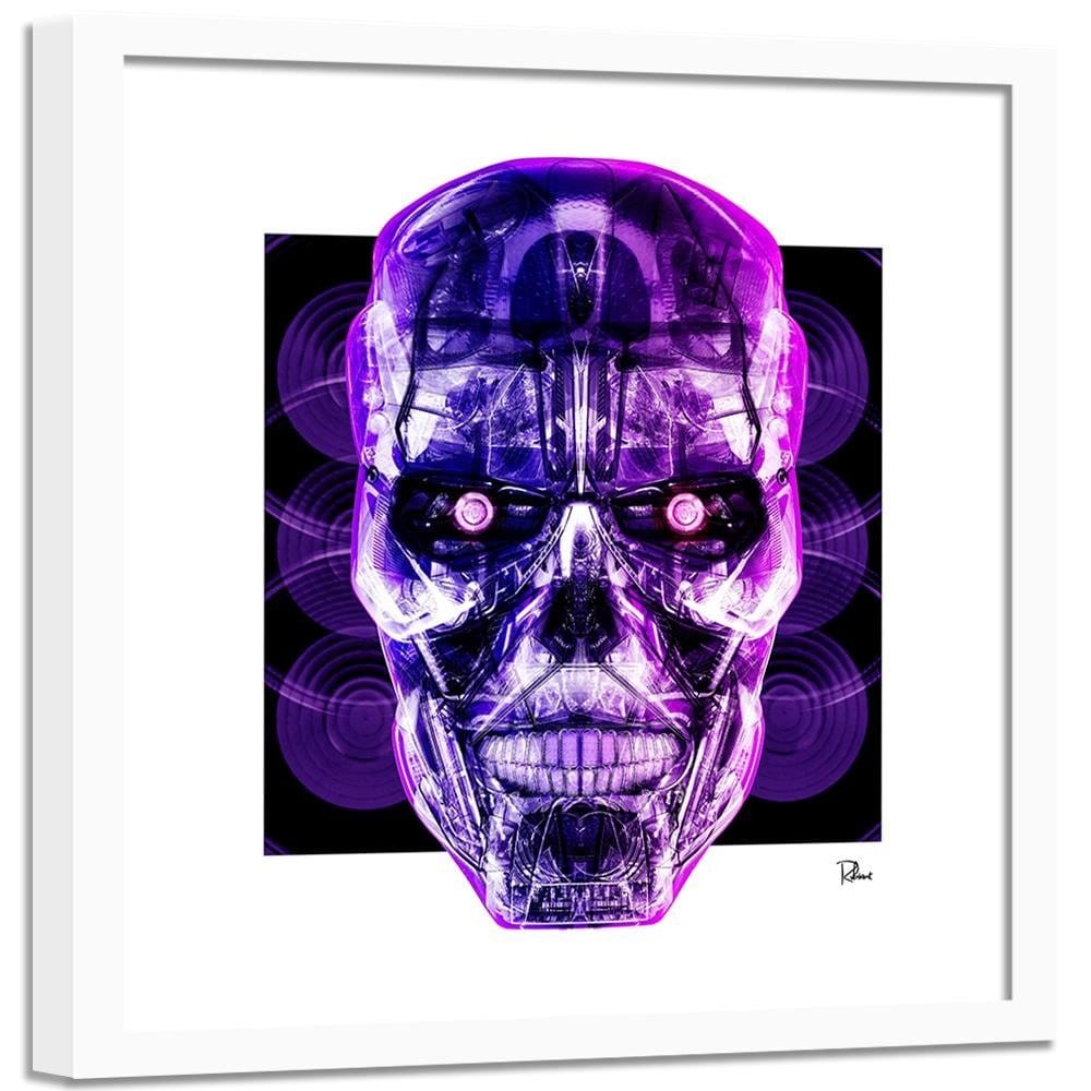 Glezna baltā rāmī - Purple Skull Home Trends DECO