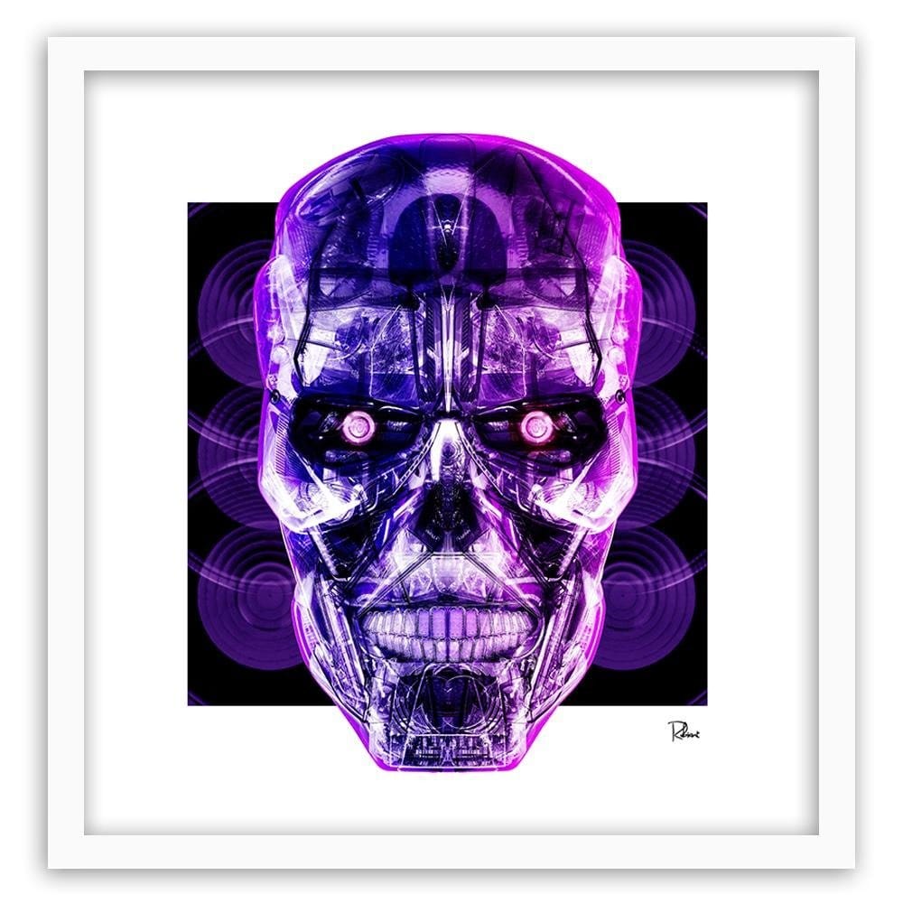 Glezna baltā rāmī - Purple Skull Home Trends DECO