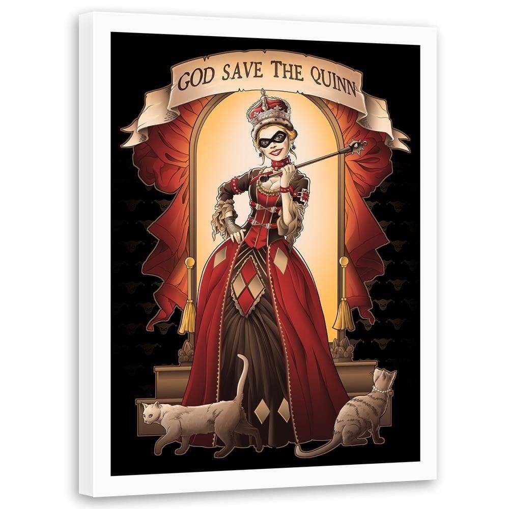 Glezna baltā rāmī - Queen Of The Cat Home Trends DECO