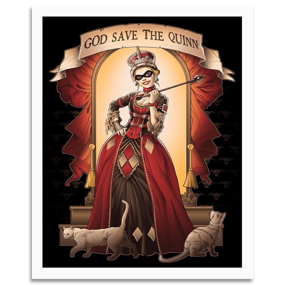 Glezna baltā rāmī - Queen Of The Cat Home Trends DECO
