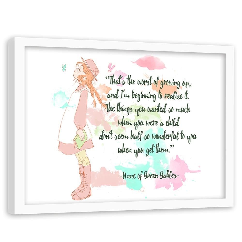 Glezna baltā rāmī - Quote Anne Of Green Gables 1 Home Trends DECO