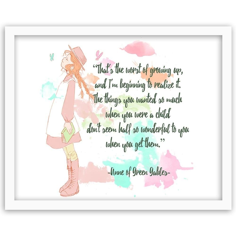 Glezna baltā rāmī - Quote Anne Of Green Gables 1 Home Trends DECO