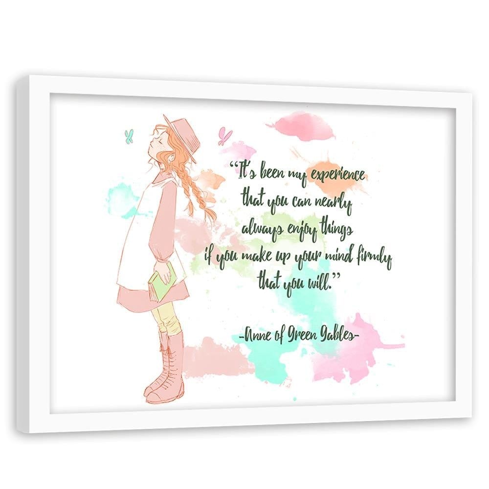 Glezna baltā rāmī - Quote Anne Of Green Gables Home Trends DECO
