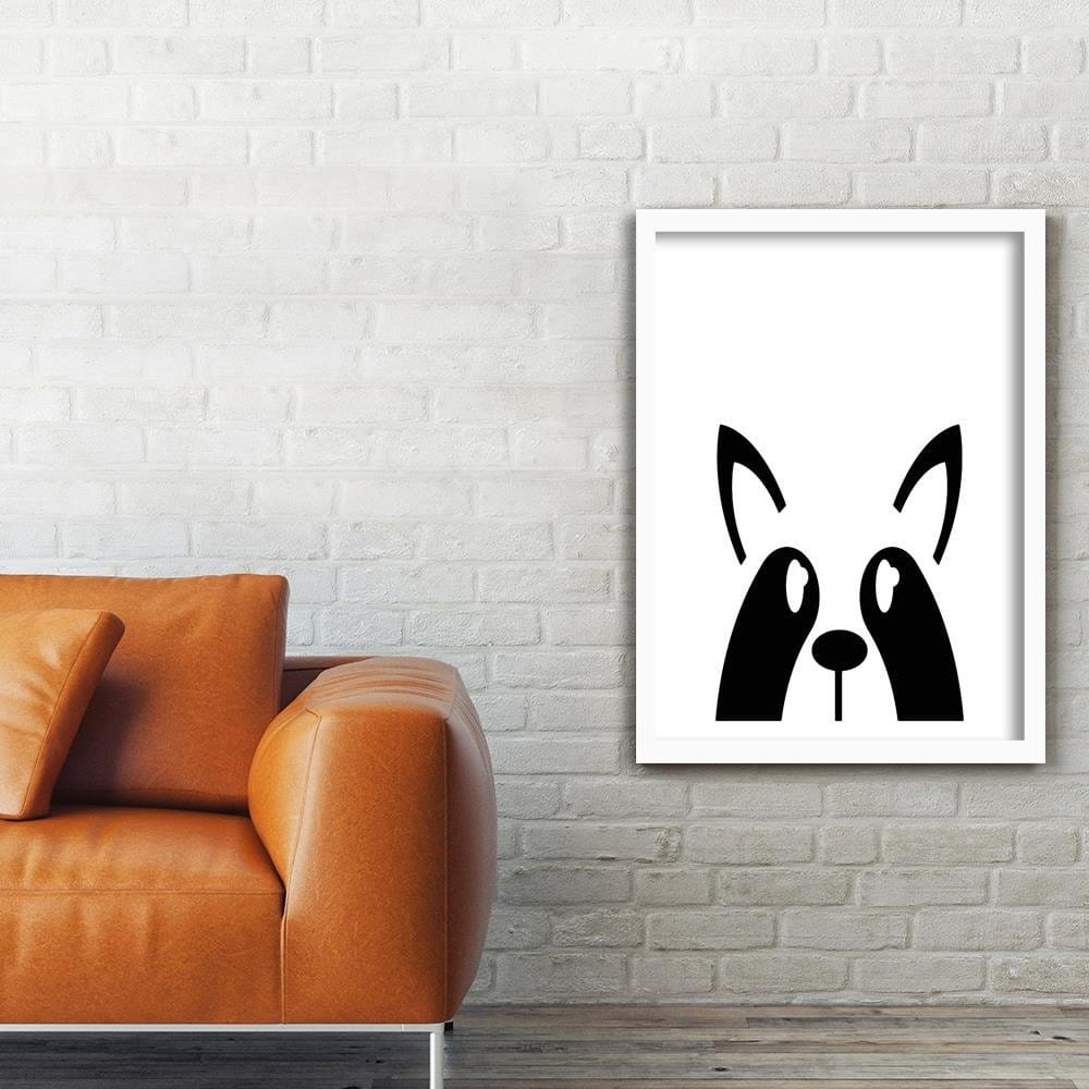 Glezna baltā rāmī - Raccoon  Home Trends DECO