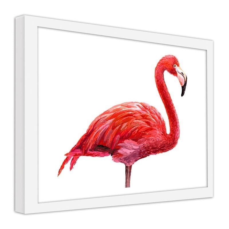 Glezna baltā rāmī - Realistic flamingo illustration Home Trends DECO