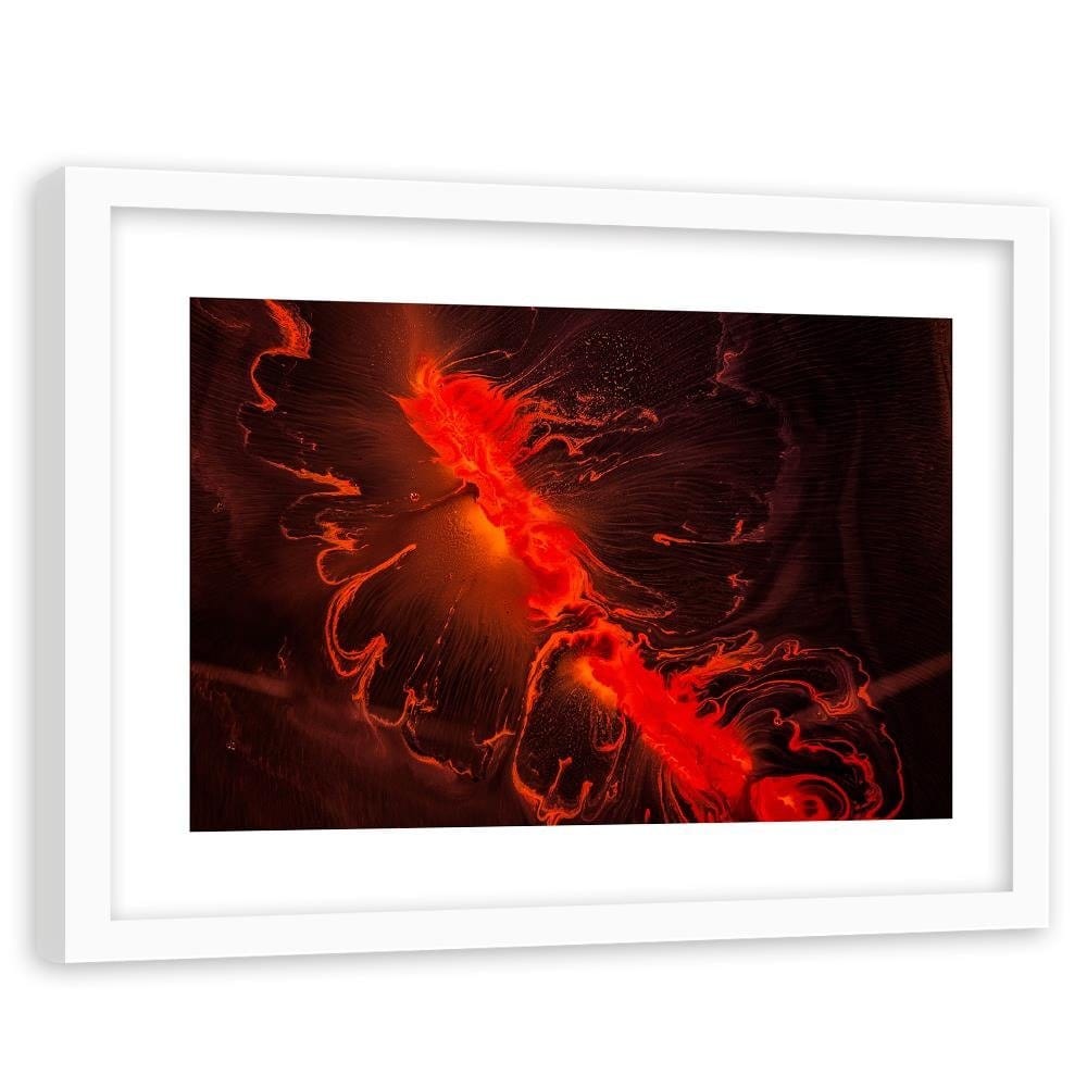 Glezna baltā rāmī - Red Abstract Home Trends DECO